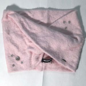 KARL LAGERFELD pale pink rhinestone infinity scarf